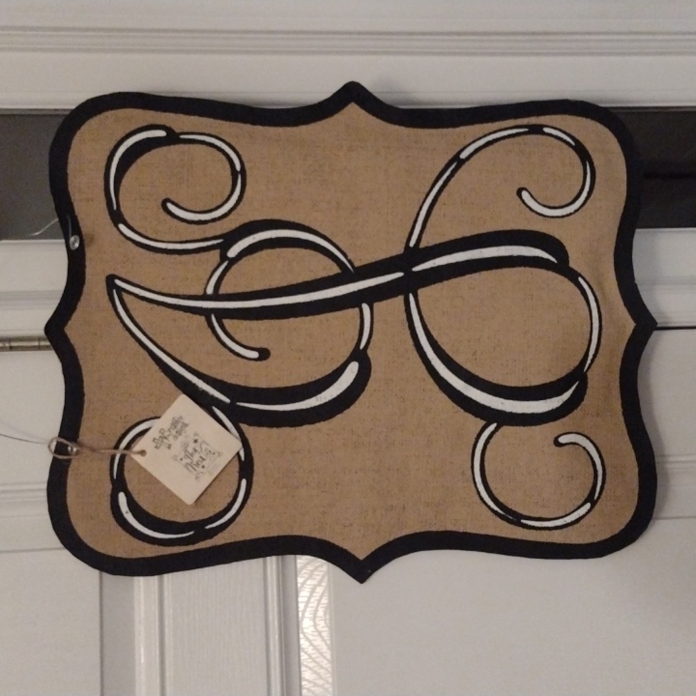 Glory Haus Burlee Initial J Wall Hanging 21"x17"